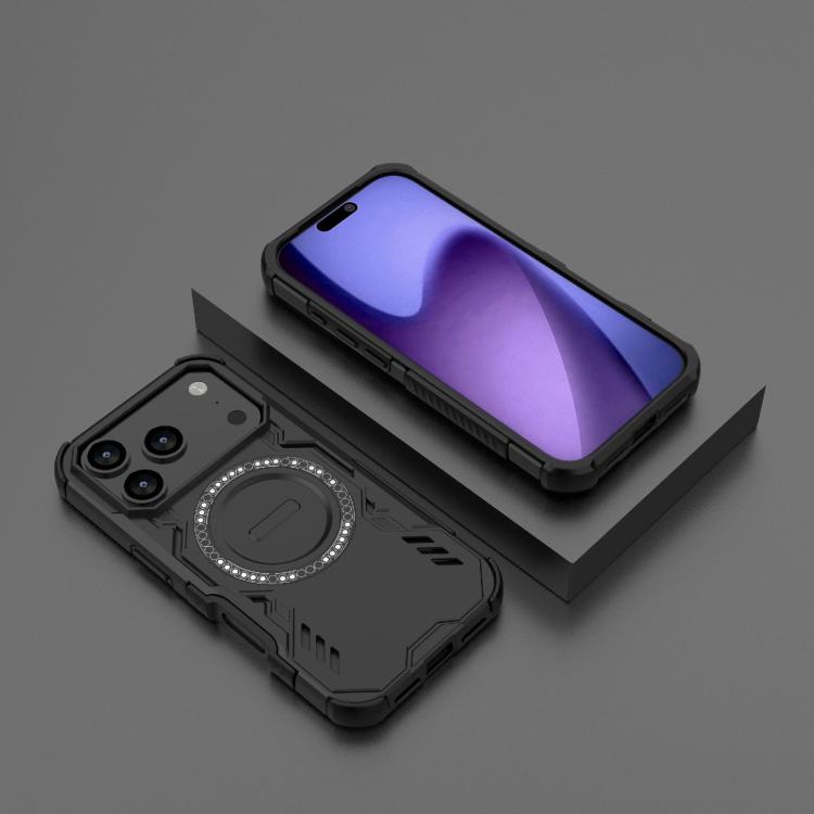 For iPhone 17 Pro Butterfly Armor MagSafe Magnetic Ring Shockproof Phone Case