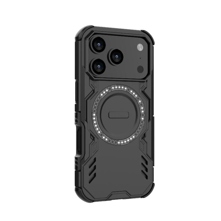 For iPhone 17 Pro Butterfly Armor MagSafe Magnetic Ring Shockproof Phone Case
