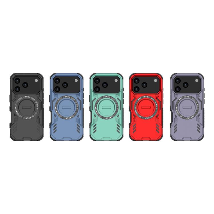 For iPhone 17 Pro Butterfly Armor MagSafe Magnetic Ring Shockproof Phone Case