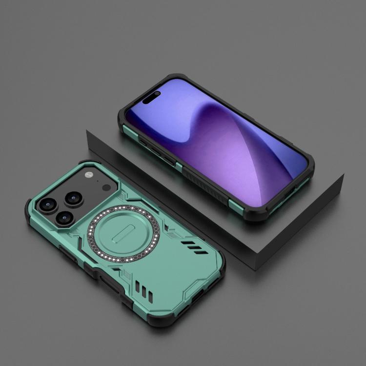 For iPhone 17 Pro Butterfly Armor MagSafe Magnetic Ring Shockproof Phone Case