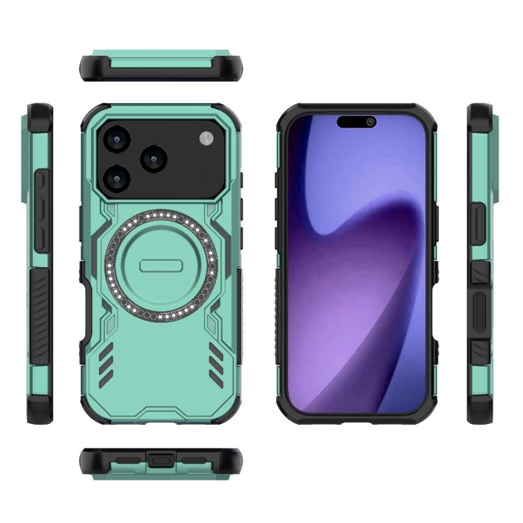 For iPhone 17 Pro Butterfly Armor MagSafe Magnetic Ring Shockproof Phone Case
