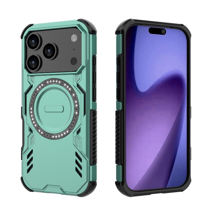 For iPhone 17 Pro Butterfly Armor MagSafe Magnetic Ring Shockproof Phone Case