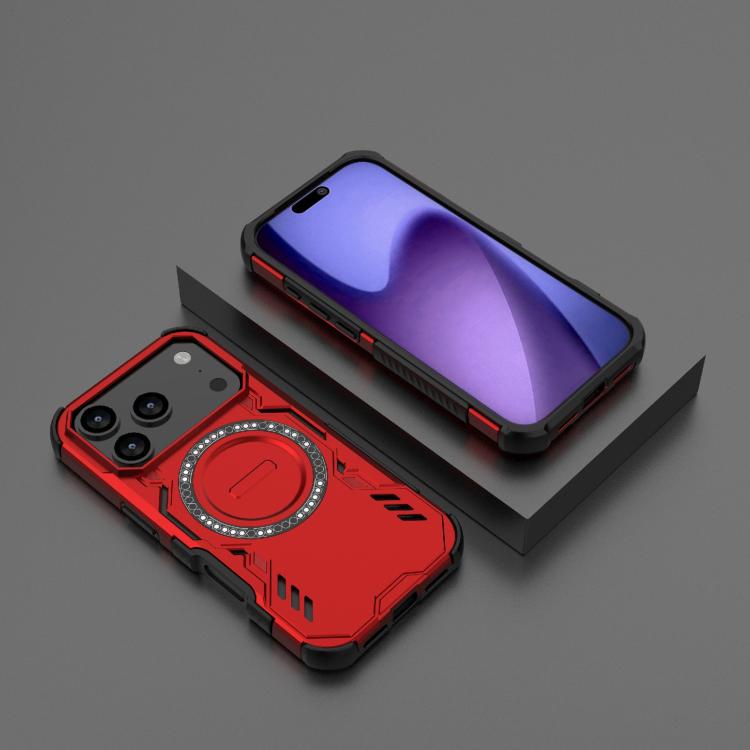 For iPhone 17 Pro Butterfly Armor MagSafe Magnetic Ring Shockproof Phone Case