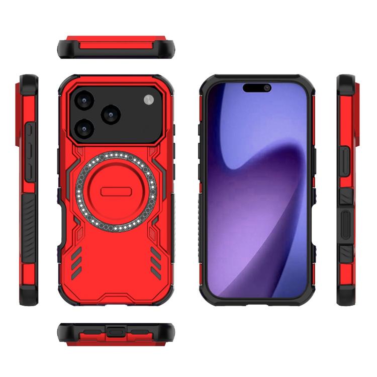 For iPhone 17 Pro Butterfly Armor MagSafe Magnetic Ring Shockproof Phone Case
