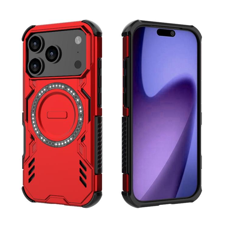 For iPhone 17 Pro Butterfly Armor MagSafe Magnetic Ring Shockproof Phone Case