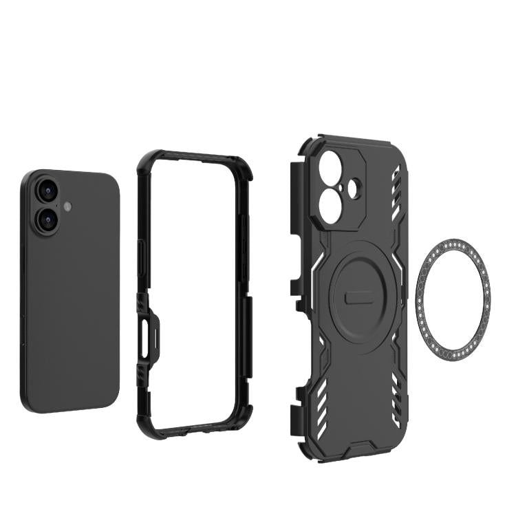 For iPhone 17 Butterfly Armor MagSafe Magnetic Ring Shockproof Phone Case