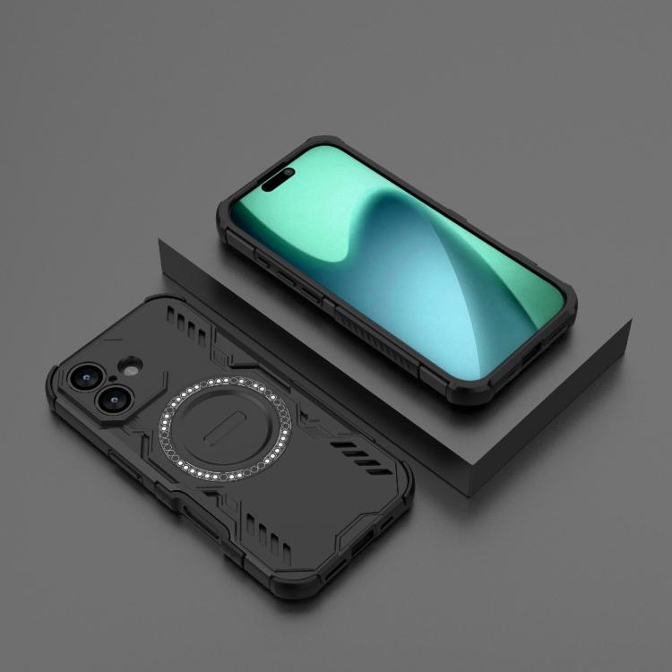 For iPhone 17 Butterfly Armor MagSafe Magnetic Ring Shockproof Phone Case