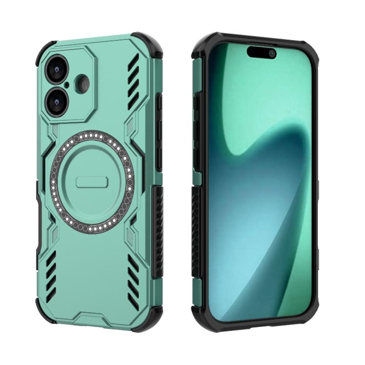 For iPhone 17 Butterfly Armor MagSafe Magnetic Ring Shockproof Phone Case