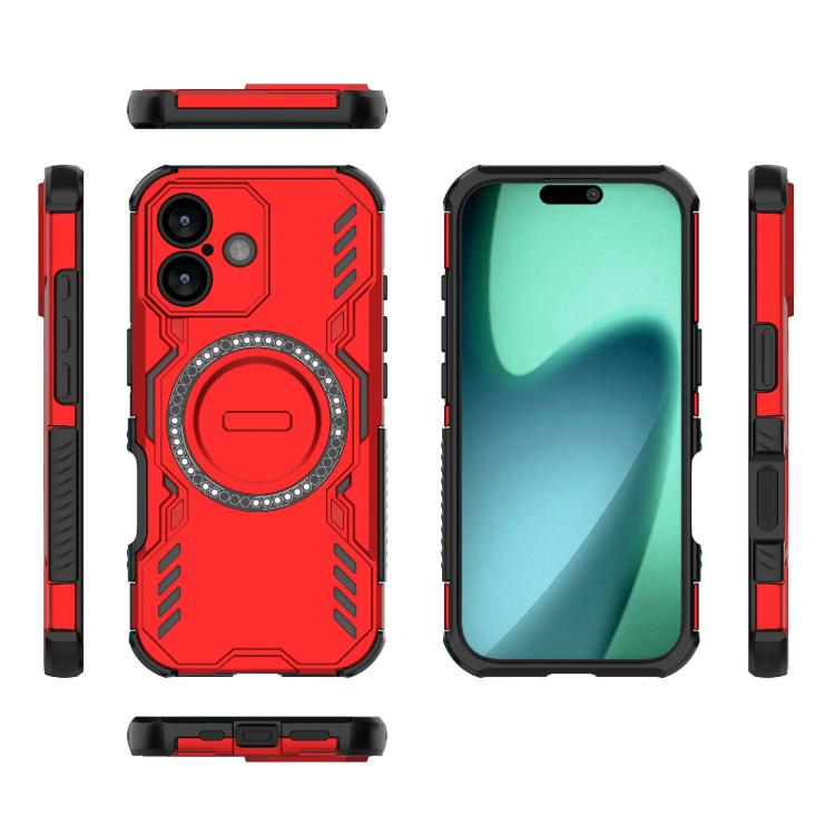 For iPhone 17 Butterfly Armor MagSafe Magnetic Ring Shockproof Phone Case