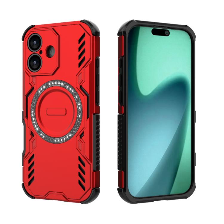 For iPhone 17 Butterfly Armor MagSafe Magnetic Ring Shockproof Phone Case