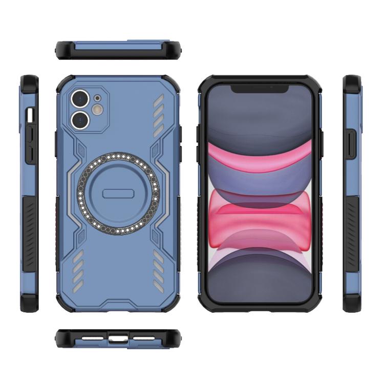 For iPhone 11 Butterfly Armor MagSafe Magnetic Ring Shockproof Phone Case