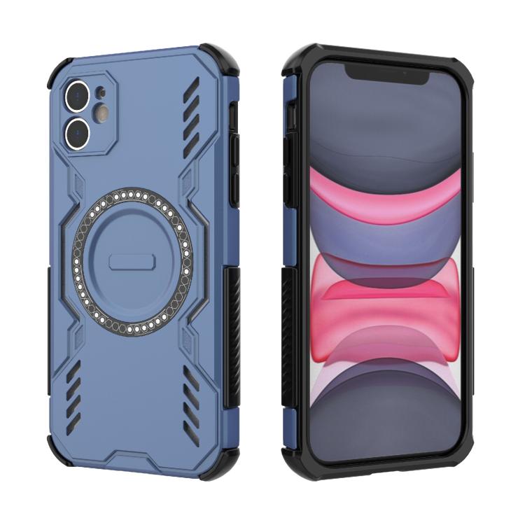 For iPhone 11 Butterfly Armor MagSafe Magnetic Ring Shockproof Phone Case