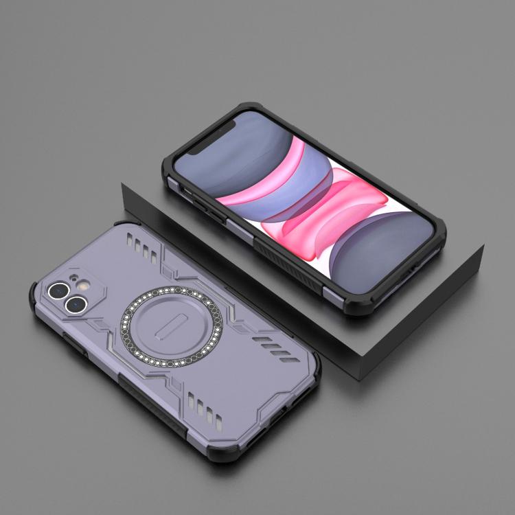 For iPhone 11 Butterfly Armor MagSafe Magnetic Ring Shockproof Phone Case