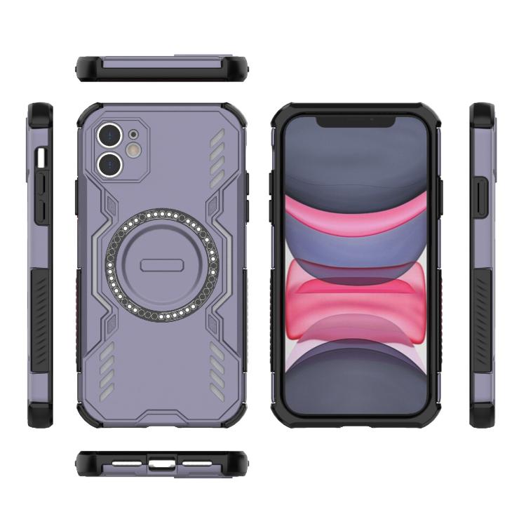 For iPhone 11 Butterfly Armor MagSafe Magnetic Ring Shockproof Phone Case