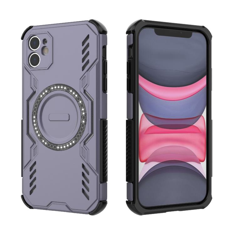 For iPhone 11 Butterfly Armor MagSafe Magnetic Ring Shockproof Phone Case