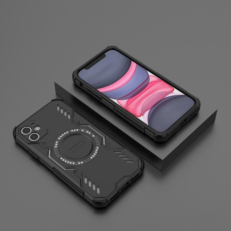 For iPhone 11 Butterfly Armor MagSafe Magnetic Ring Shockproof Phone Case
