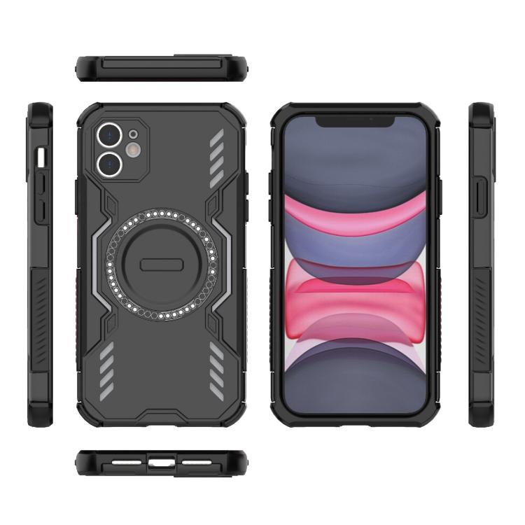 For iPhone 11 Butterfly Armor MagSafe Magnetic Ring Shockproof Phone Case