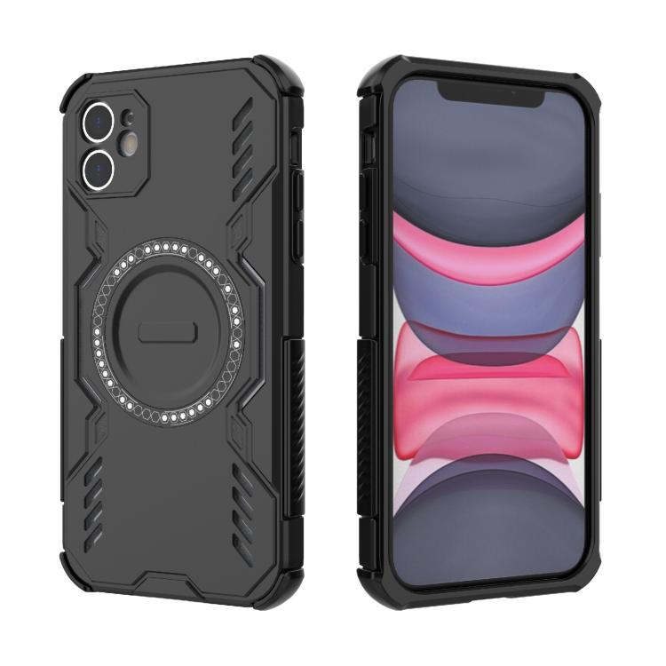 For iPhone 11 Butterfly Armor MagSafe Magnetic Ring Shockproof Phone Case