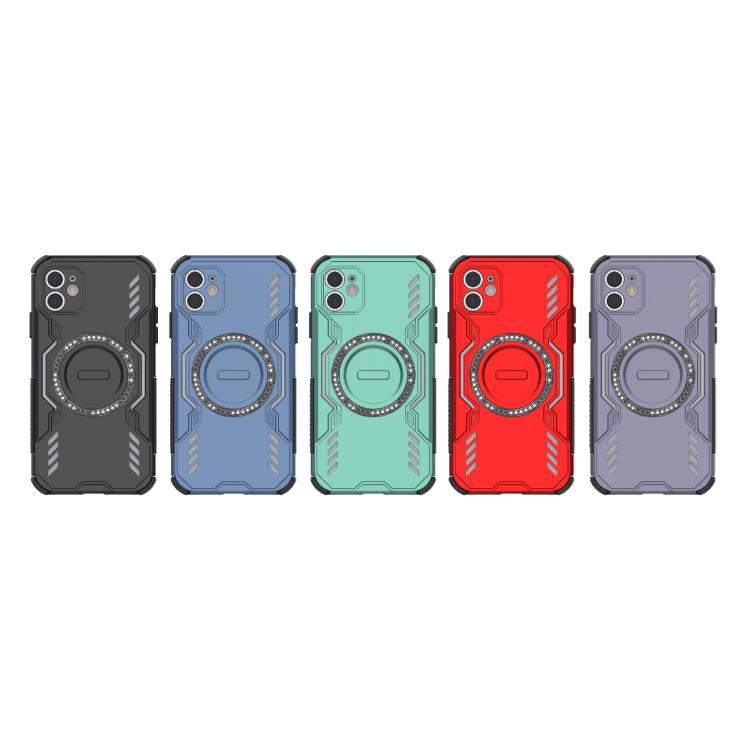 For iPhone 11 Butterfly Armor MagSafe Magnetic Ring Shockproof Phone Case