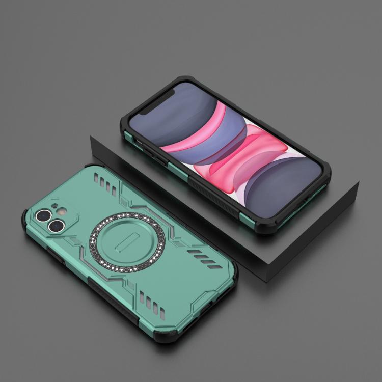 For iPhone 11 Butterfly Armor MagSafe Magnetic Ring Shockproof Phone Case