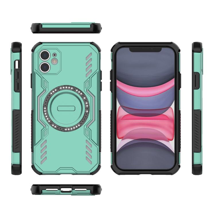 For iPhone 11 Butterfly Armor MagSafe Magnetic Ring Shockproof Phone Case
