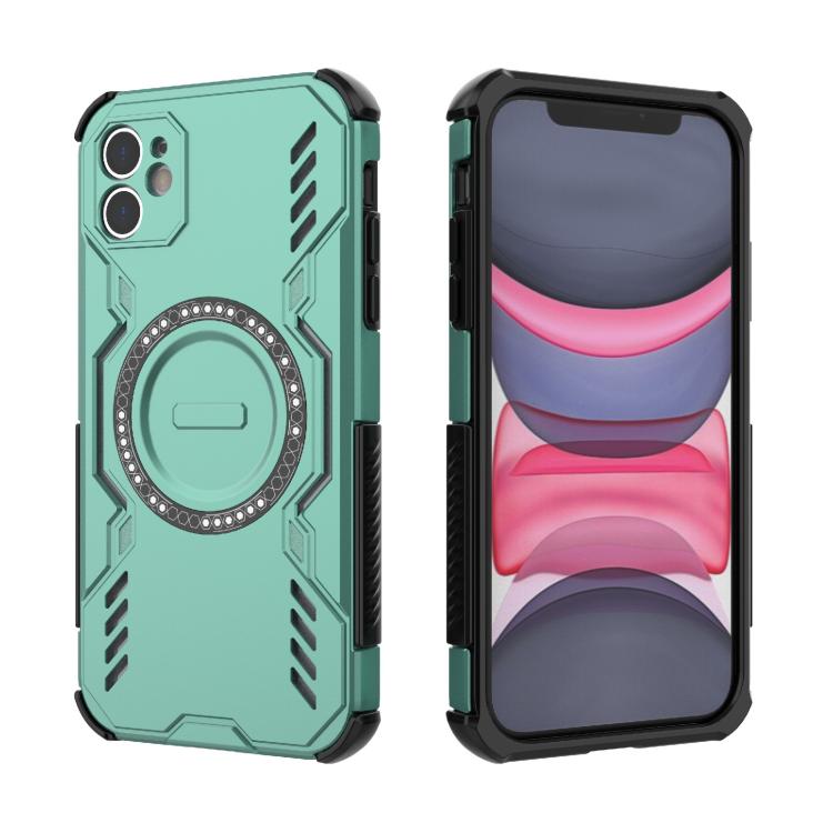 For iPhone 11 Butterfly Armor MagSafe Magnetic Ring Shockproof Phone Case