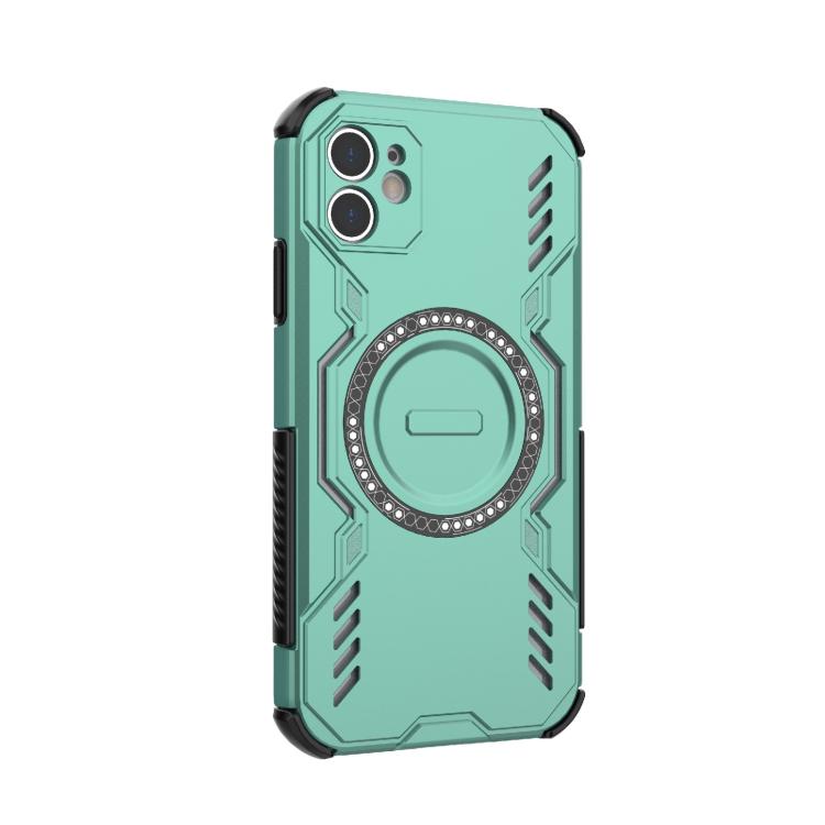 For iPhone 11 Butterfly Armor MagSafe Magnetic Ring Shockproof Phone Case