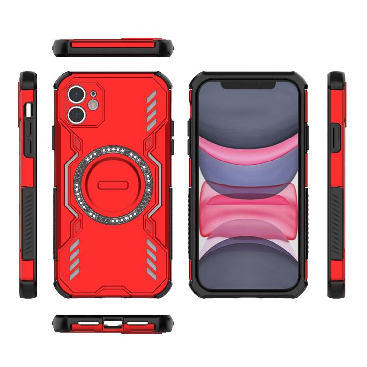 For iPhone 11 Butterfly Armor MagSafe Magnetic Ring Shockproof Phone Case