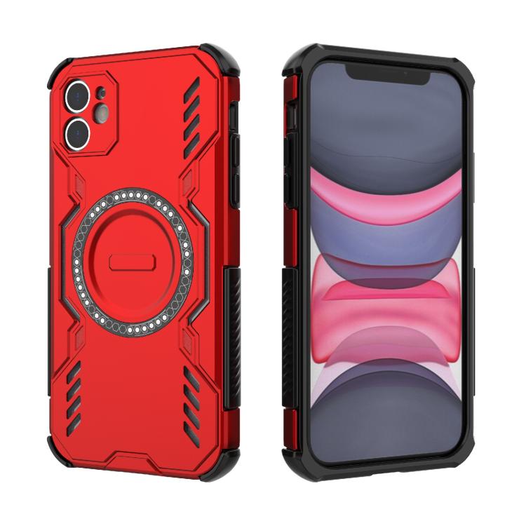 For iPhone 11 Butterfly Armor MagSafe Magnetic Ring Shockproof Phone Case