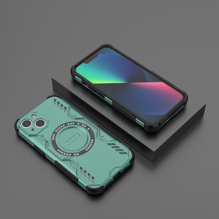 For iPhone 13 Butterfly Armor MagSafe Magnetic Ring Shockproof Phone Case