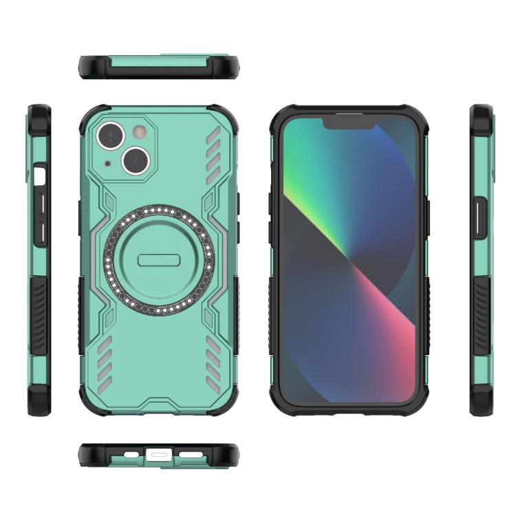 For iPhone 13 Butterfly Armor MagSafe Magnetic Ring Shockproof Phone Case