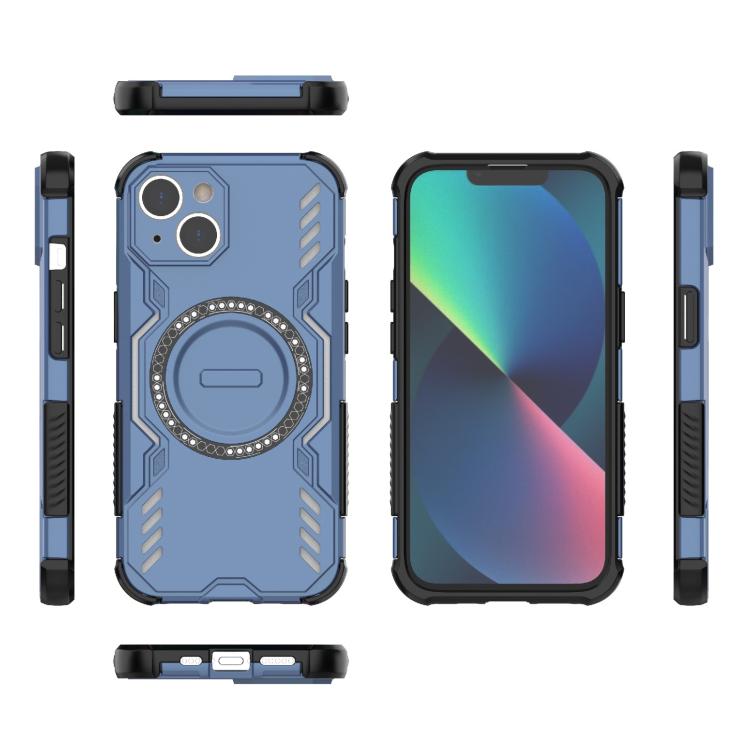 For iPhone 14 Butterfly Armor MagSafe Magnetic Ring Shockproof Phone Case