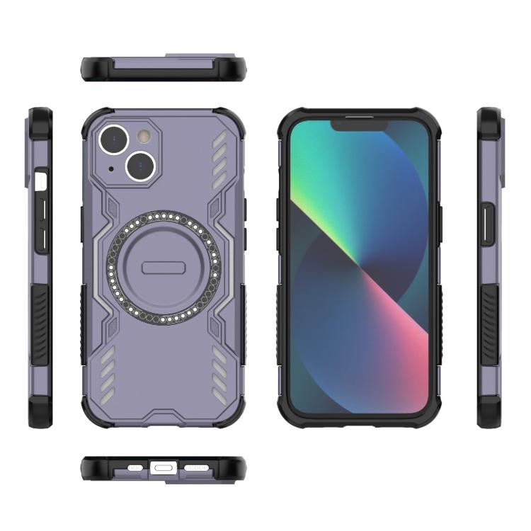 For iPhone 14 Butterfly Armor MagSafe Magnetic Ring Shockproof Phone Case