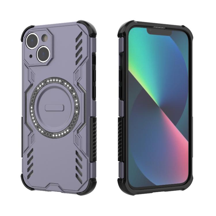 For iPhone 14 Butterfly Armor MagSafe Magnetic Ring Shockproof Phone Case
