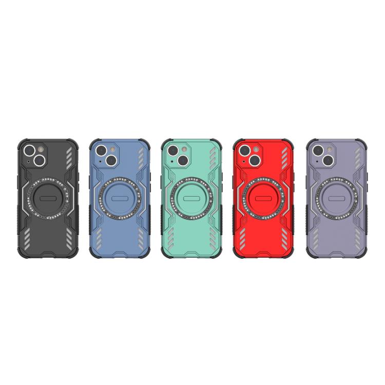 For iPhone 14 Butterfly Armor MagSafe Magnetic Ring Shockproof Phone Case