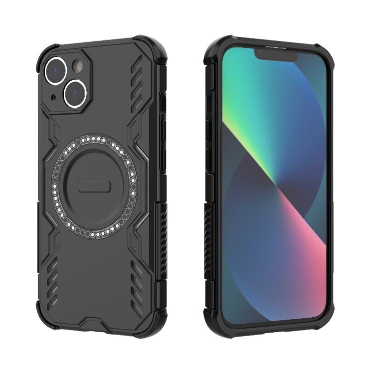 For iPhone 14 Butterfly Armor MagSafe Magnetic Ring Shockproof Phone Case