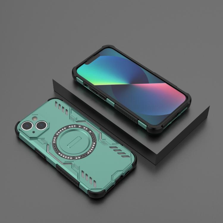 For iPhone 14 Butterfly Armor MagSafe Magnetic Ring Shockproof Phone Case