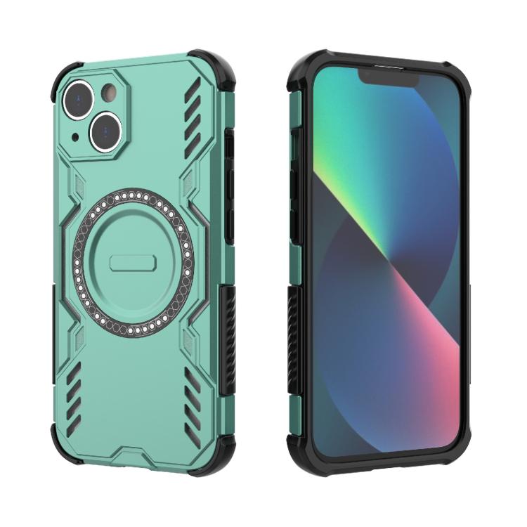 For iPhone 14 Butterfly Armor MagSafe Magnetic Ring Shockproof Phone Case
