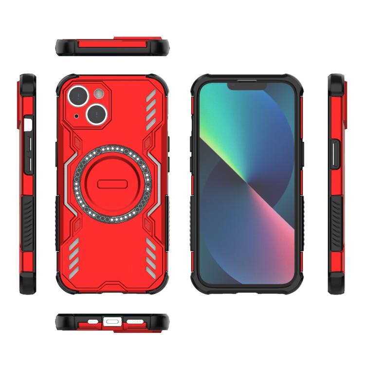 For iPhone 14 Butterfly Armor MagSafe Magnetic Ring Shockproof Phone Case