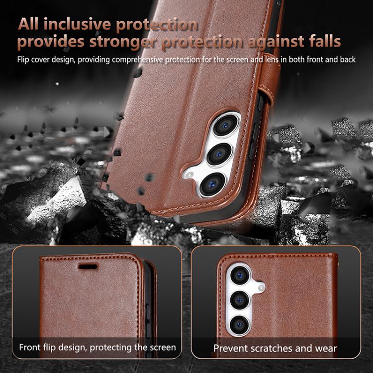 For Samsung Galaxy S25+ 5G AZNS Sheepskin Texture Flip Leather Phone Case