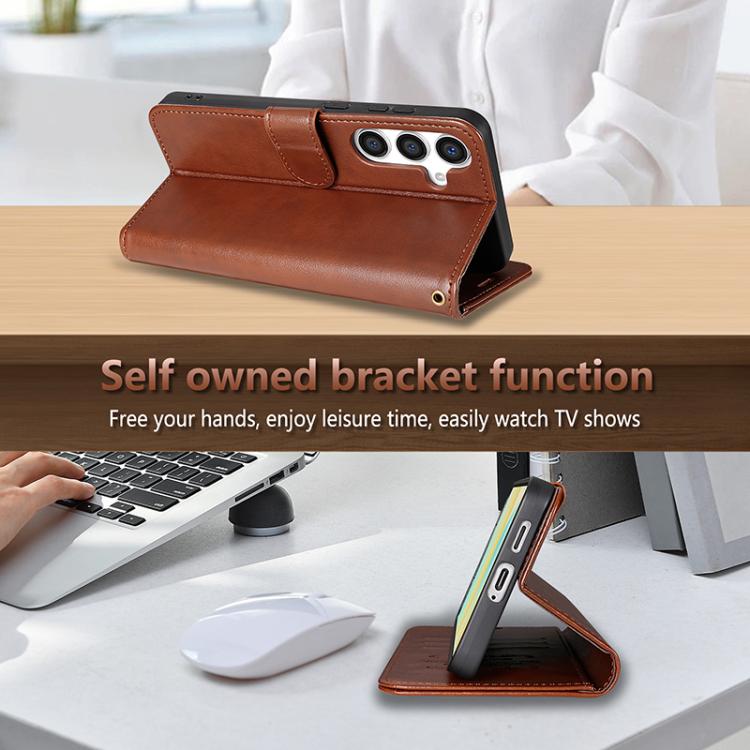 For Samsung Galaxy S25+ 5G AZNS Sheepskin Texture Flip Leather Phone Case