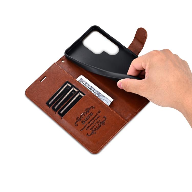 For Samsung Galaxy S24 Ultra 5G AZNS Sheepskin Texture Flip Leather Phone Case