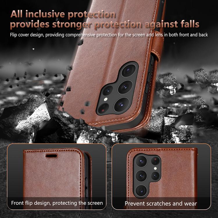 For Samsung Galaxy S23 Ultra 5G AZNS Sheepskin Texture Flip Leather Phone Case