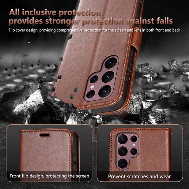 For Samsung Galaxy S22 Ultra 5G AZNS Sheepskin Texture Flip Leather Phone Case