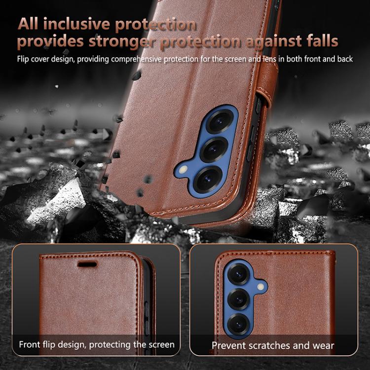 For Samsung Galaxy S26+ 5G AZNS Sheepskin Texture Flip Leather Phone Case
