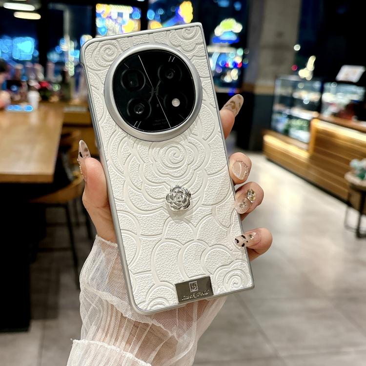 For OPPO Find N5 3D Camellia Plaid Fabric Phone Case