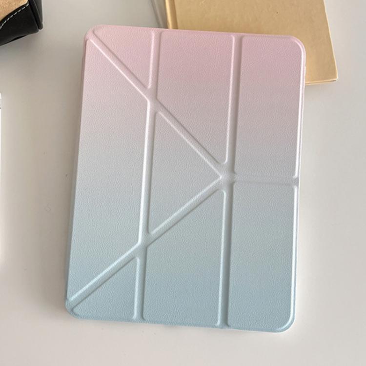 For iPad 2025 / 2022 Rainbow Gradient Y-Fold Holder Leather Tablet Case