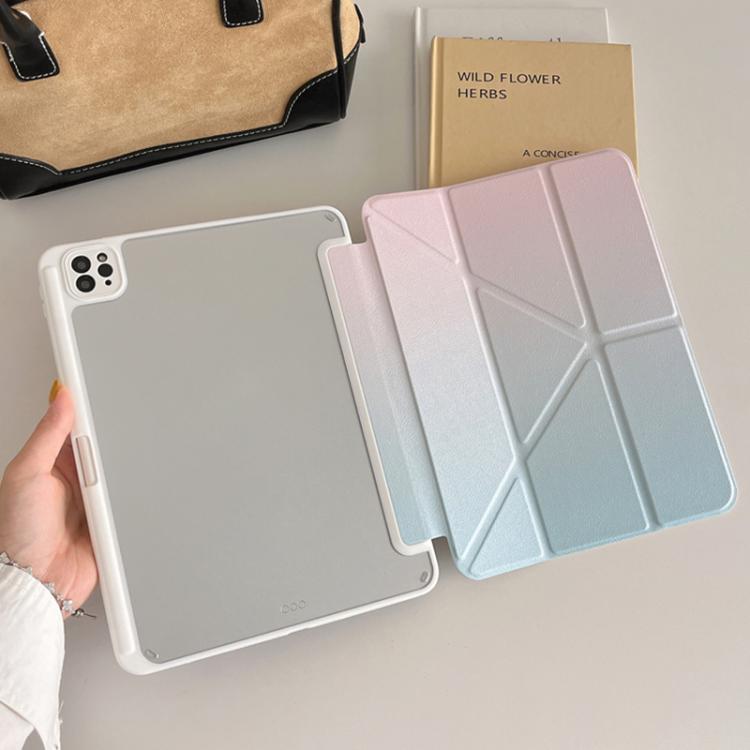 For iPad Air 11 2026 / 2025 / 2024 Rainbow Gradient Y-Fold Holder Leather Tablet Case