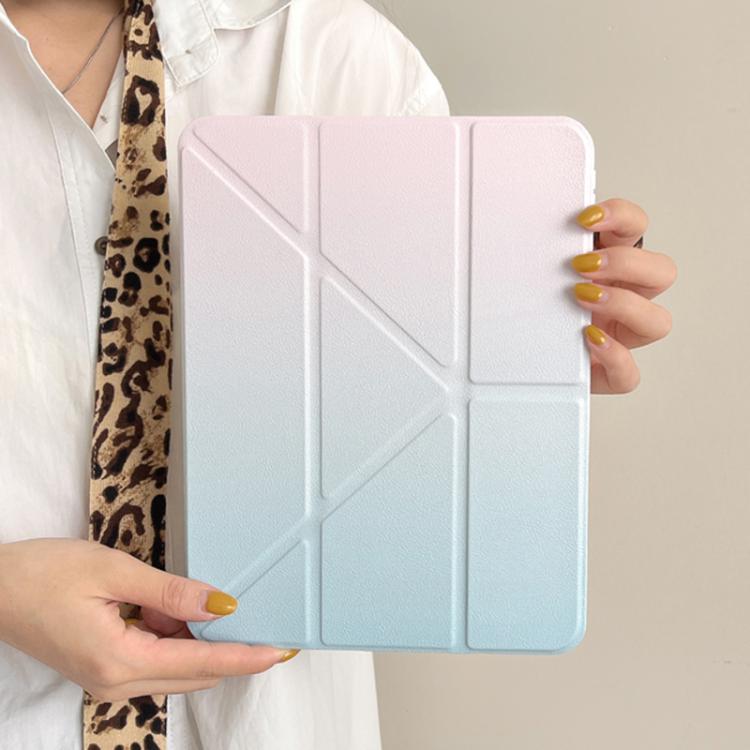 For iPad Pro 13 2025 / 2024 Rainbow Gradient Y-Fold Holder Leather Tablet Case