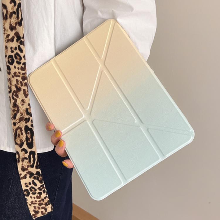 For iPad Pro 11 2025 / 2024 Rainbow Gradient Y-Fold Holder Leather Tablet Case